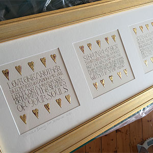 Kahlil Gibran trilogy of poems in calligraphy
